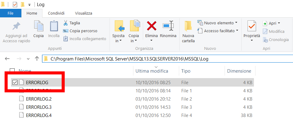 SQLServer 2016 non si avvia 4